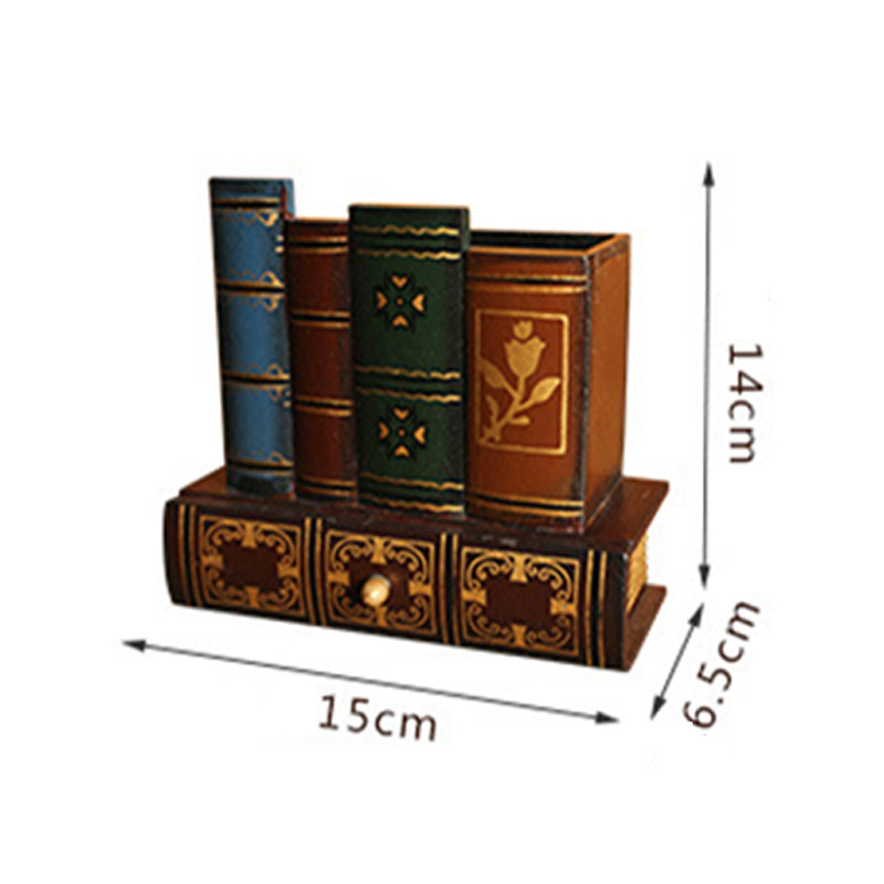 Large book stack pen holder dimensions, 15cm wide by 14cm tall