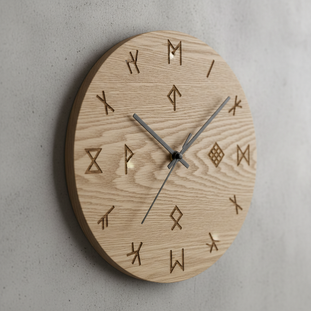 Nordic Wooden Wall Clock | Silent Scandinavian Minimalist Luxury Decor