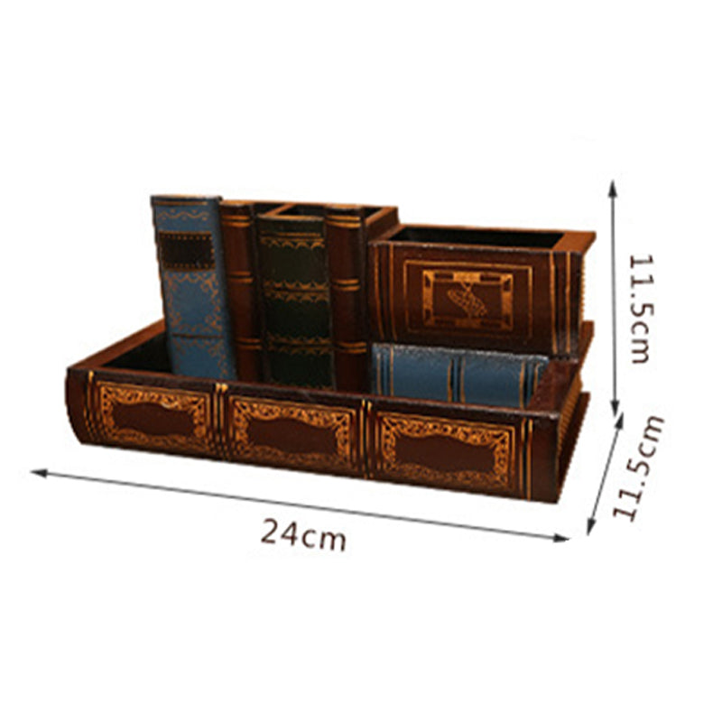Small book stack pen holder dimensions, 24cm wide by 11.5cm tall