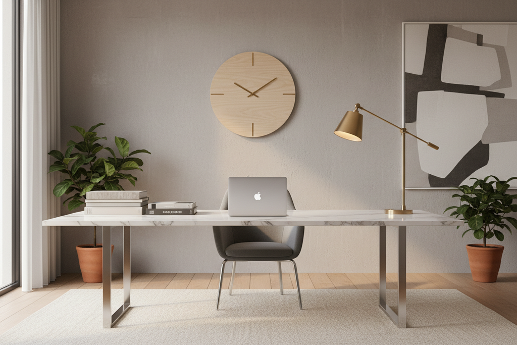 Nordic Wooden Wall Clock | Silent Scandinavian Minimalist Luxury Decor